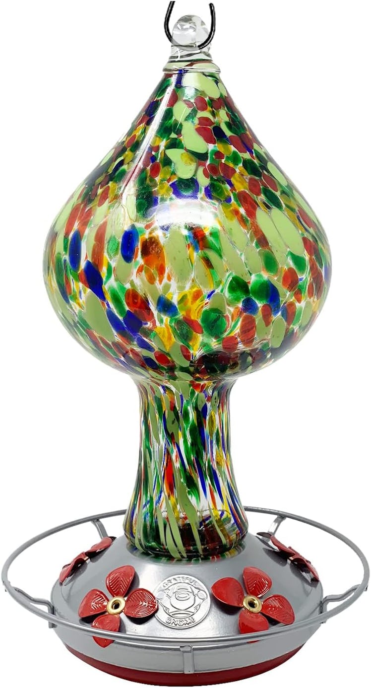  Grateful Gnome Mushroom-Shaped Hummingbird Feeder