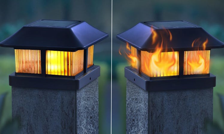 Dynaming Solar Flame Post Cap Lights (2-Pack)