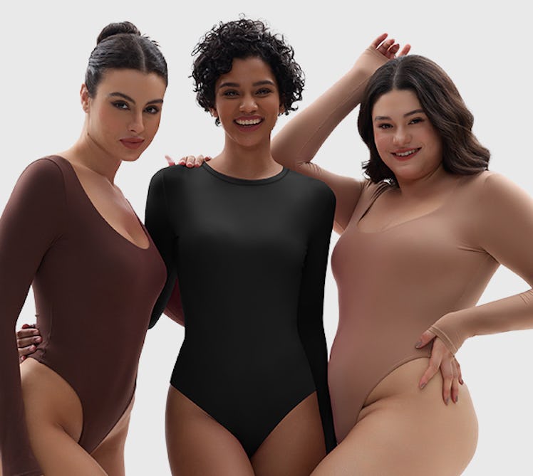 SHAPERX Long-Sleeve Compression Bodysuit