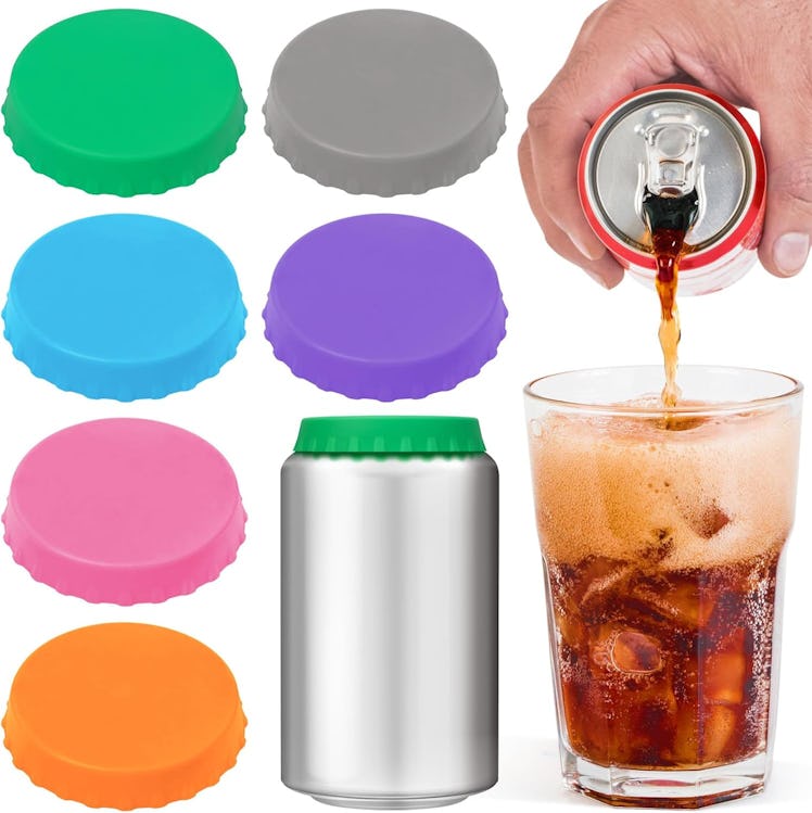 MECHEER Silicone Soda Can Cover Lids (6-Pack)