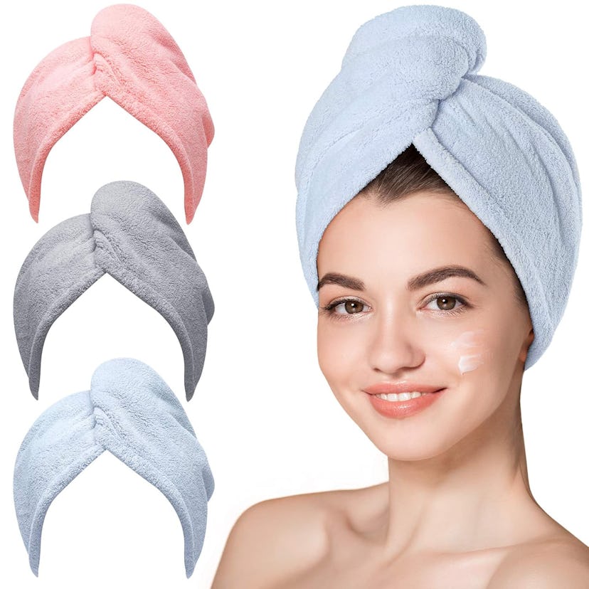 Hicober Microfiber Hair Towels (3-Pack)
