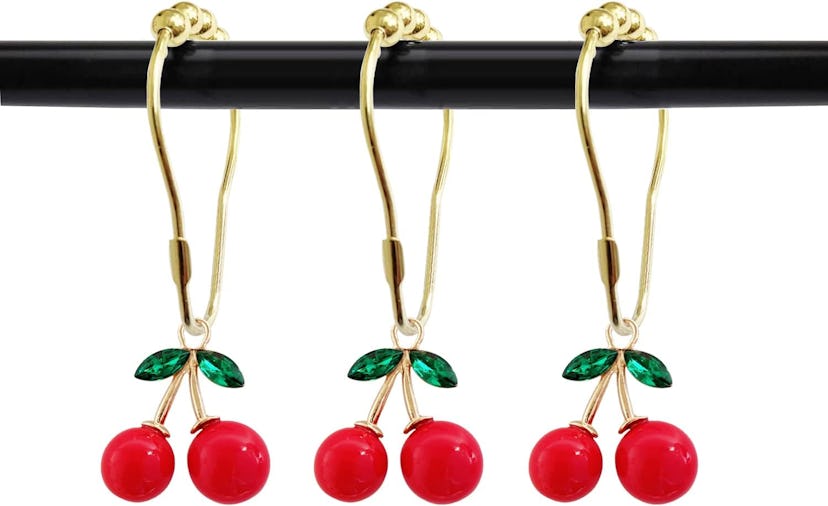 ZILucky Cherries Shower Curtain Hooks (12-Pieces)