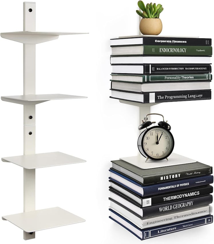 ART-GIFTREE 4-Tier Floating Bookshelf (2-Pack)