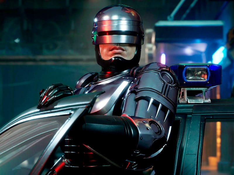 RoboCop steps out of his patrol car
