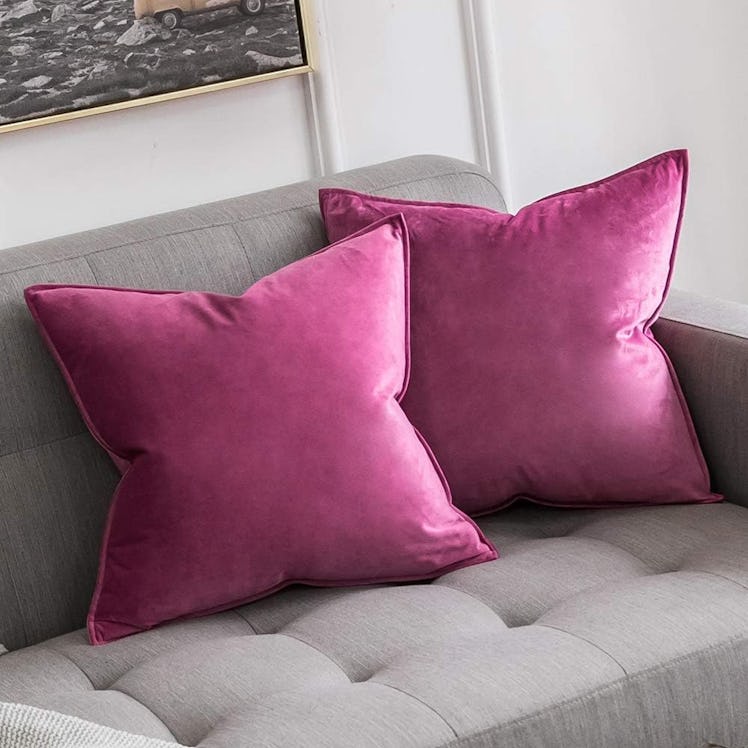 MIULEE Velvet Throw Pillow Covers (2-Pack)