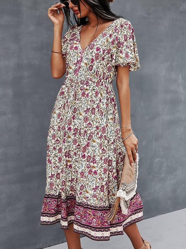 TEMOFON Floral Dress