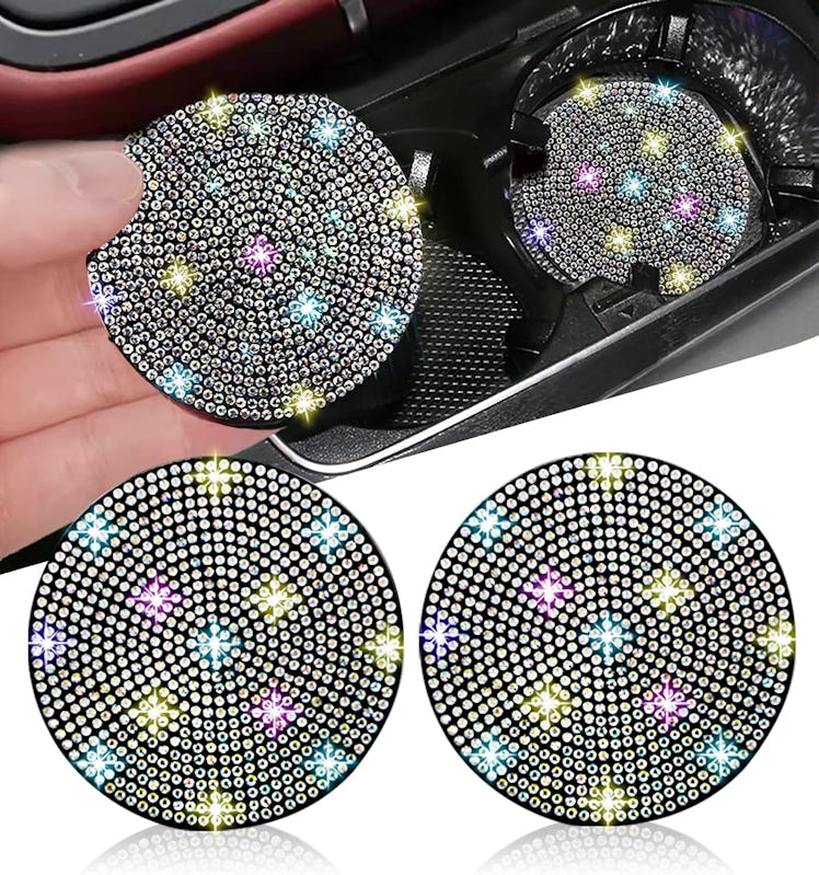 NBTEPEM Bling Car Cup Holder Coaster (Set of 2) 