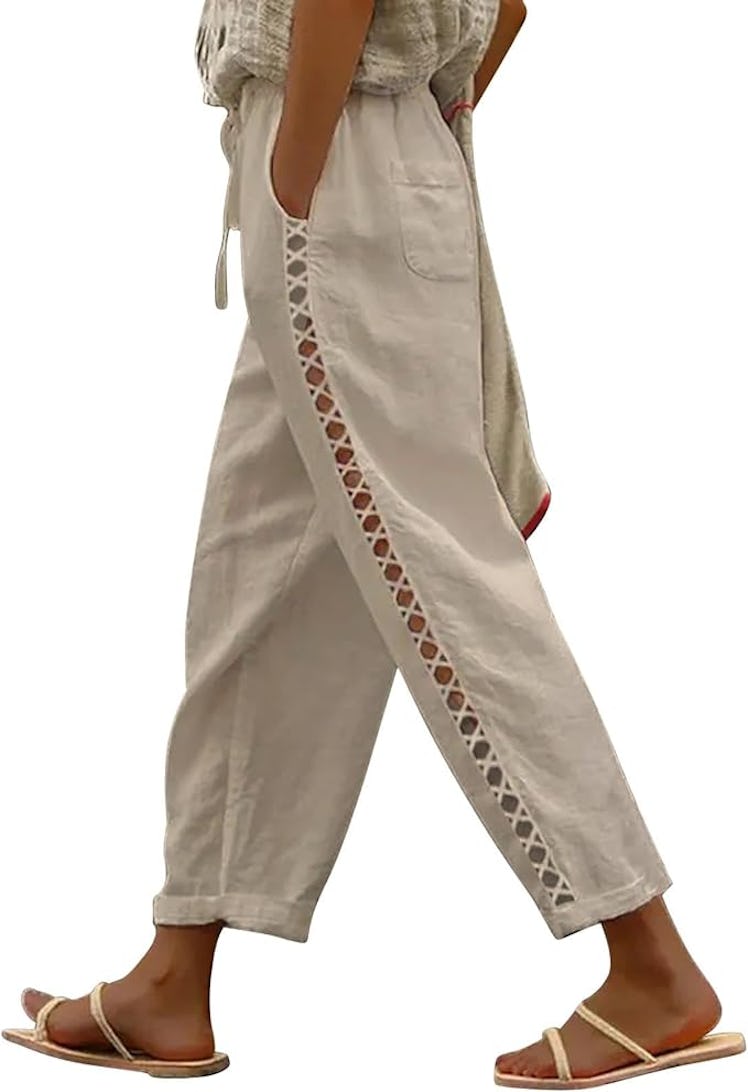 Puimentiua Cutout Linen Pants