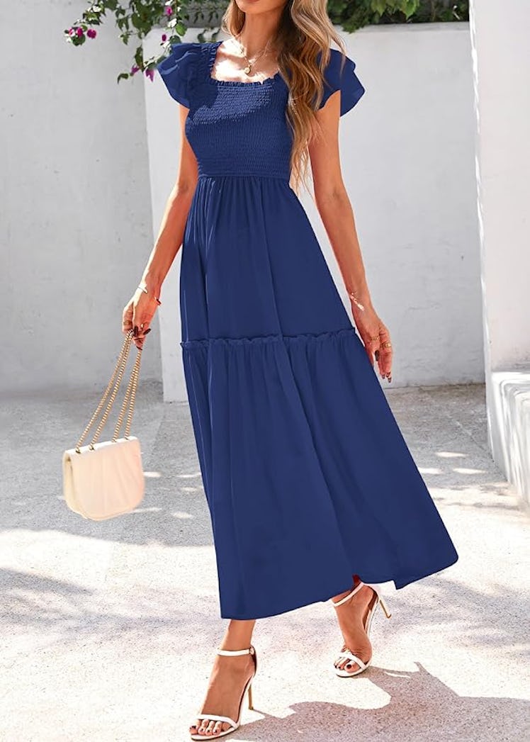 KIRUNDO Smocked Ruffle Short-Sleeve Sundress