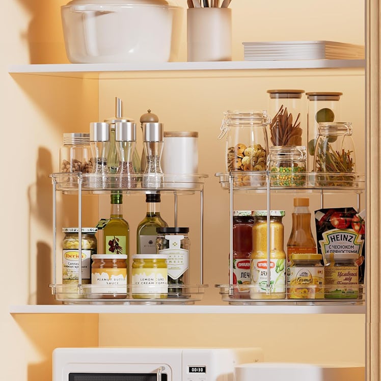 LAMU 2-Tier Lazy Susan Turntable Organizer