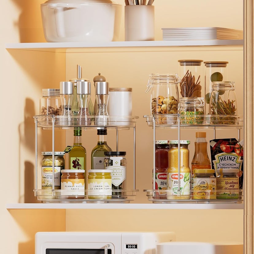 LAMU 2-Tier Lazy Susan Turntable Organizer