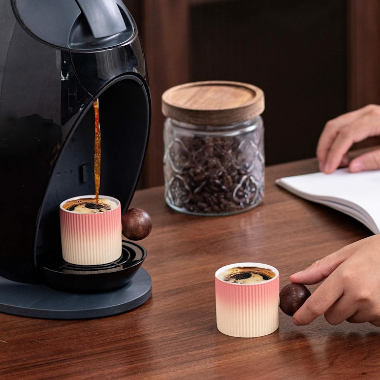 CLASGLZ Ceramic Mini Espresso Cups (2-Pack)