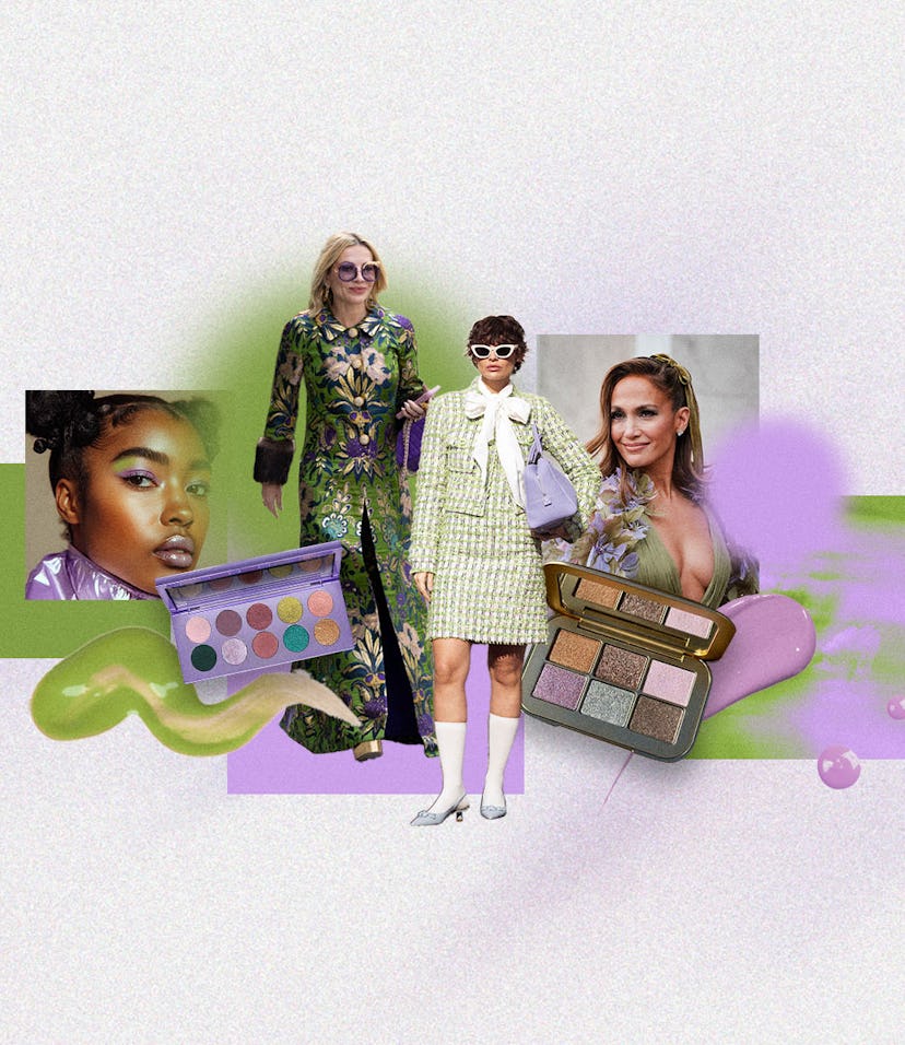 Green and lilac are the fairycore color combo taking over the makeup world.