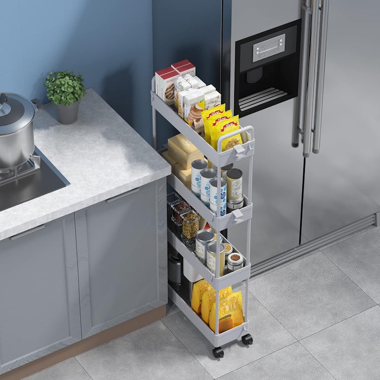 SOLEJAZZ 4-Tier Slim Rolling Storage Cart 