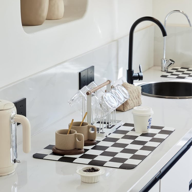 Ohocut Checkered Dish Drying Mat