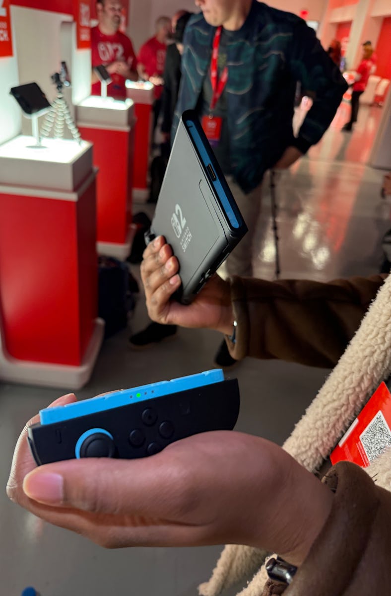 Trone Dowd holds the Switch 2.