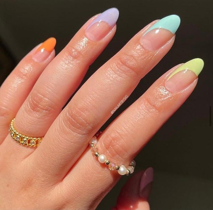 pastel negative space nails