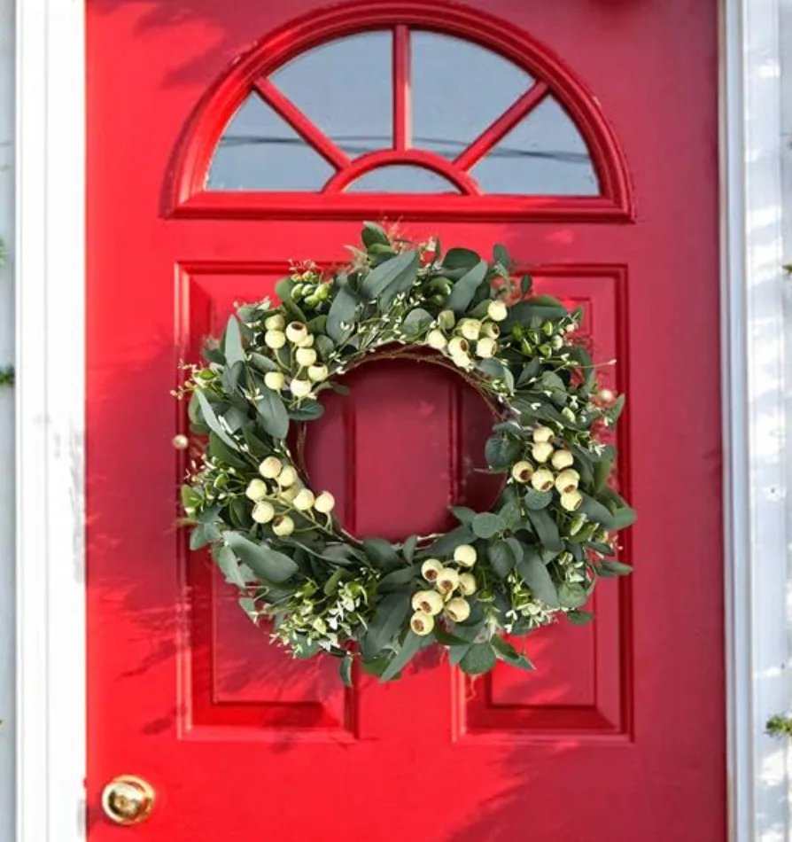 JINGHONG Eucalyptus Front Door Wreath