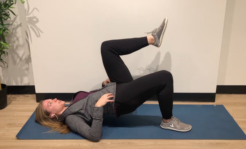 Marching glute bridge.