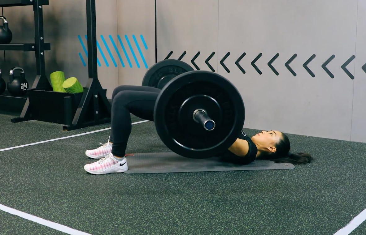 How to do a barbell glute bridge.