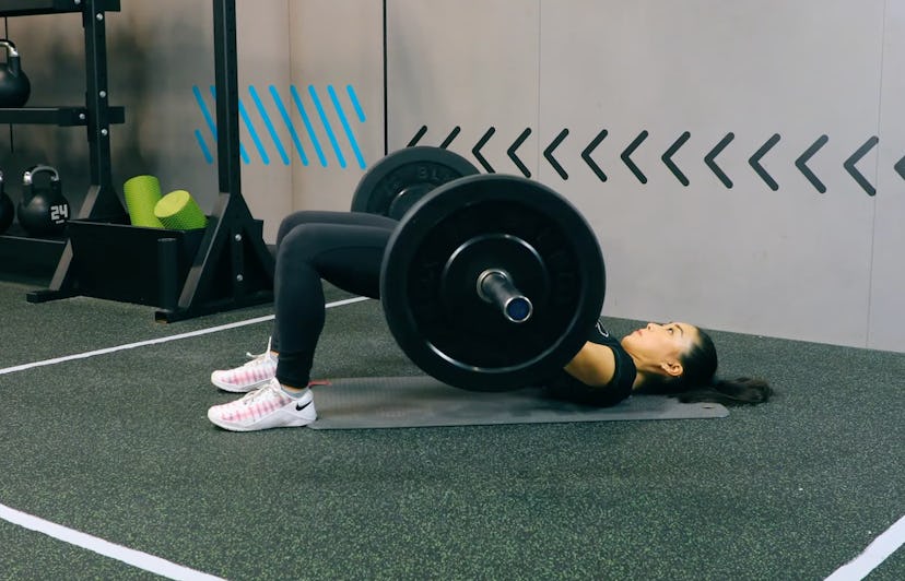 How to do a barbell glute bridge.