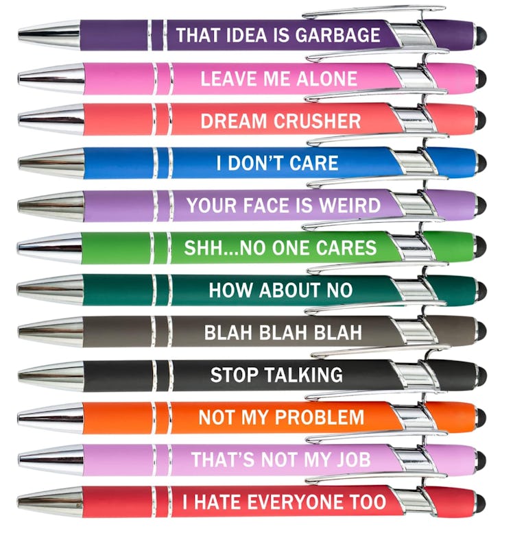  PASISIBICK Sarcastic Ballpoint Pens (12-Pack)