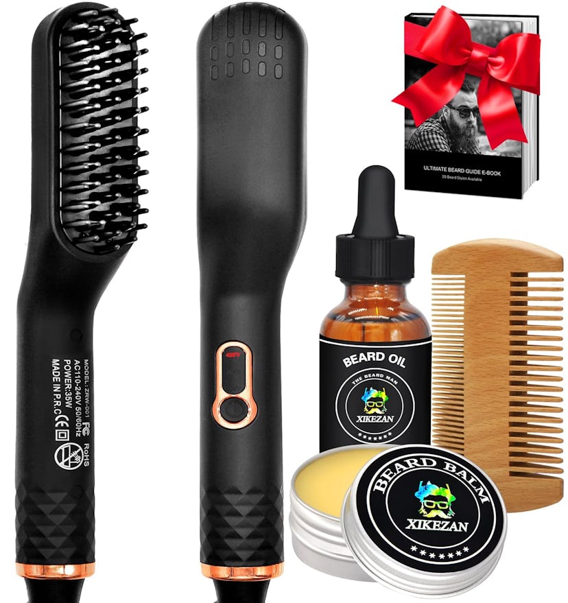 XIKEZAN Beard Straightener & Hair Growth Set