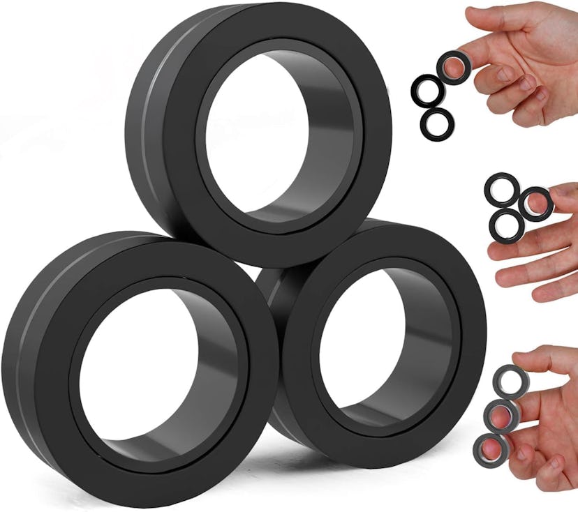 BUNMO Magnetic Fidget Rings (3-Pack)