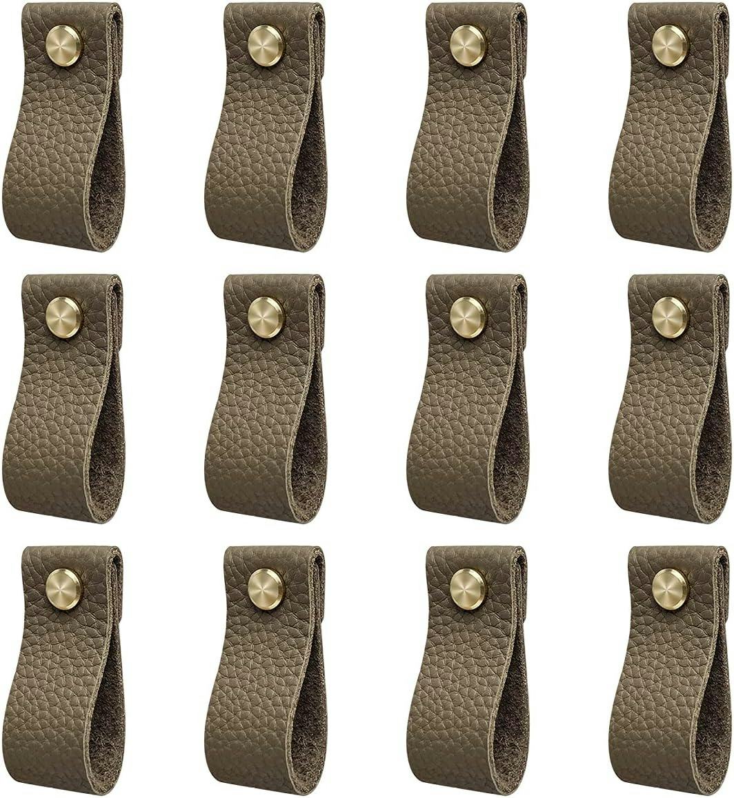 Hiili &amp; Kaala Leather Dresser Knobs (12-Pack)