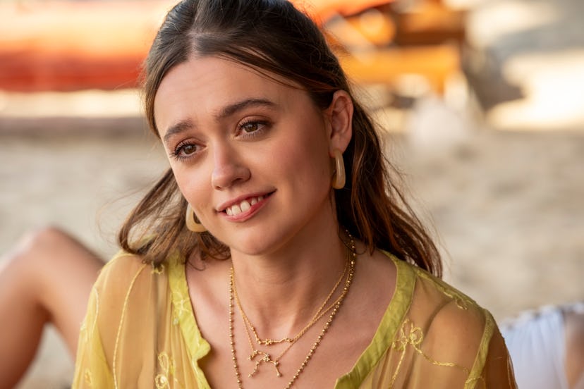 Aimee Lou Wood as Chelsea on The White Lotus. Photo via HBO