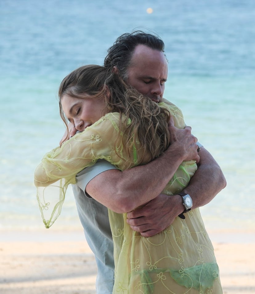 Walton Goggins and Aimee Lou Wood as Rick & Chelsea in 'The White Lotus.'