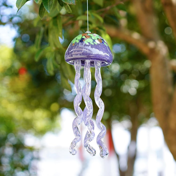  H&D HYALINE & DORA Glass Jellyfish Wind Chime