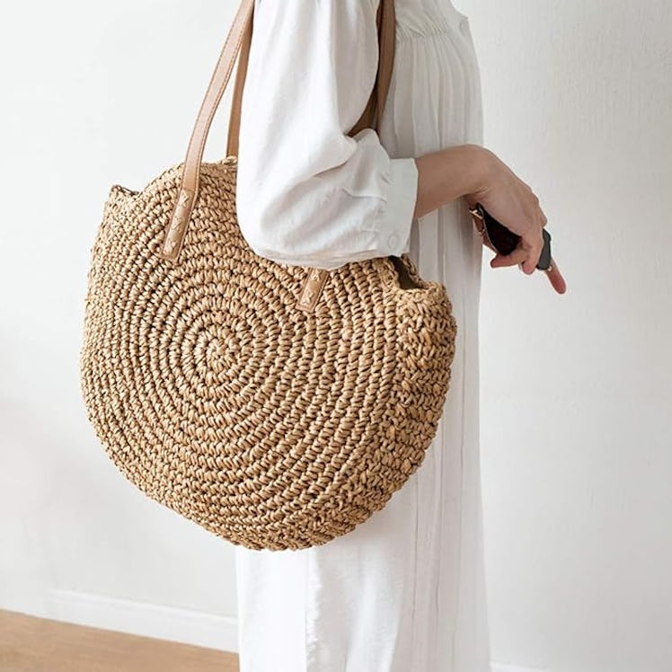 XMLMRY Handwoven Round Handbag