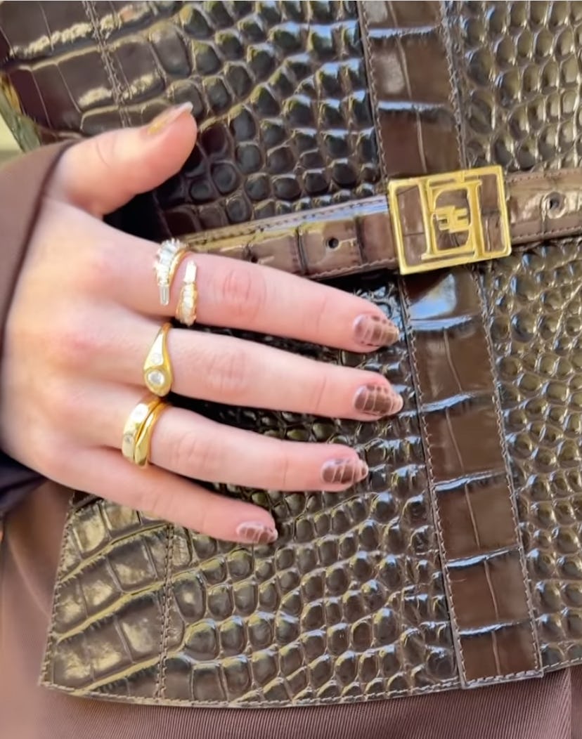 Sydney Sweeney croc nails