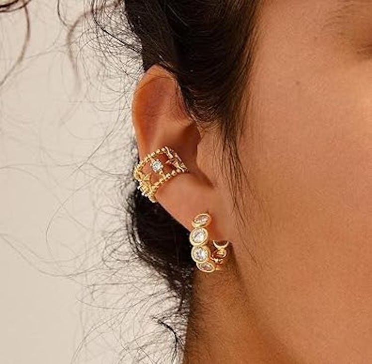 Mevecco 18-Karat Gold Ear Cuffs
