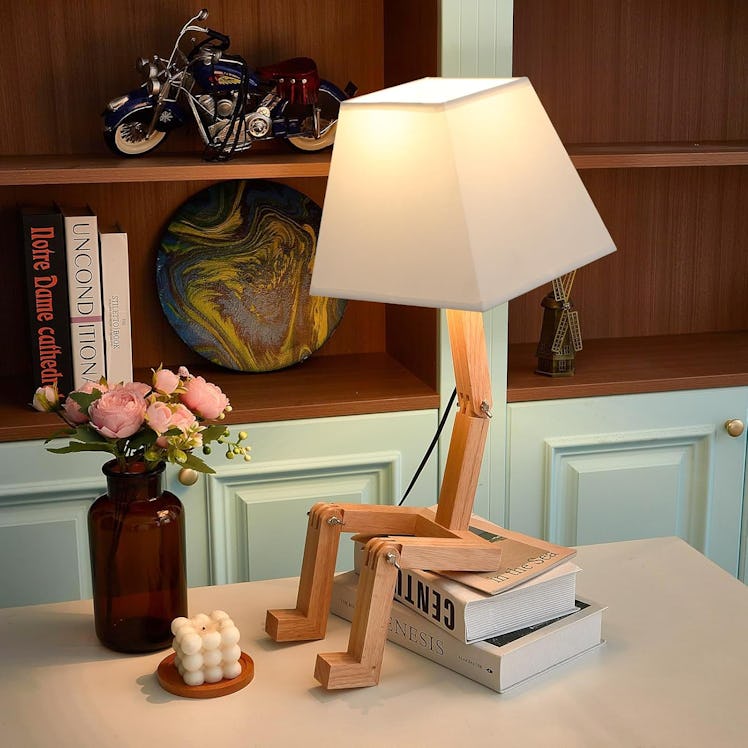 YLTLINK Wood Table Lamp