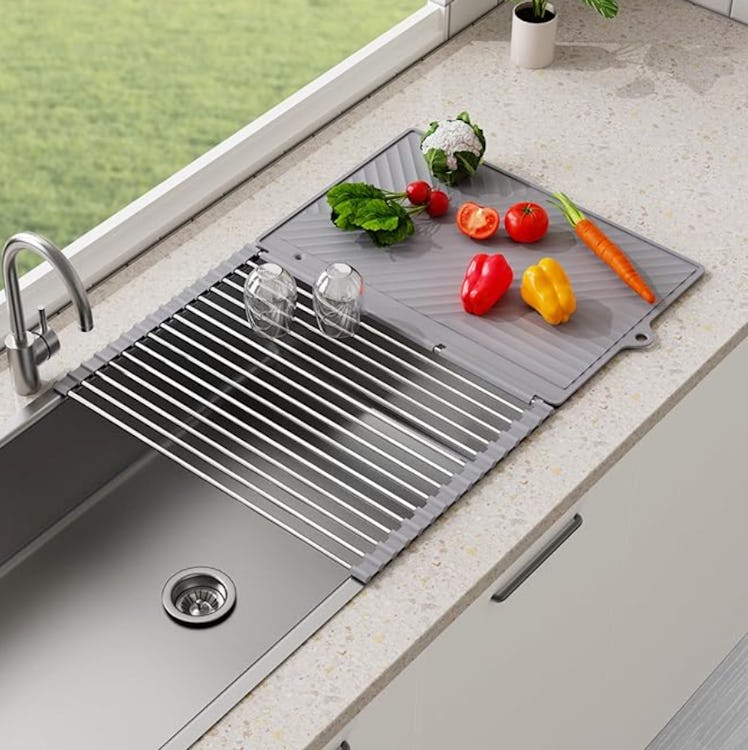 NiHome Roll-Up Dish & Utensil Drying Rack
