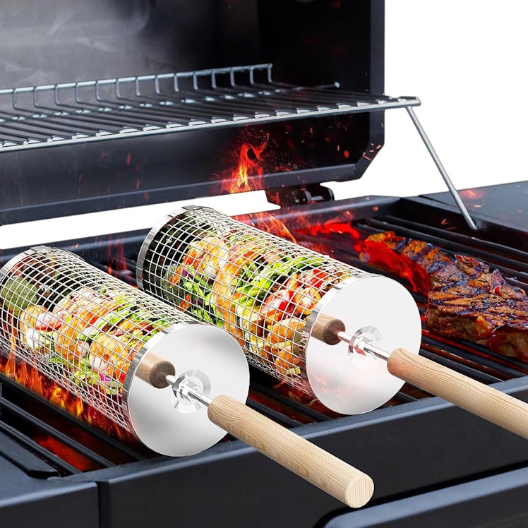 Ivtivfu Rolling Grill Basket (Set of 2) 