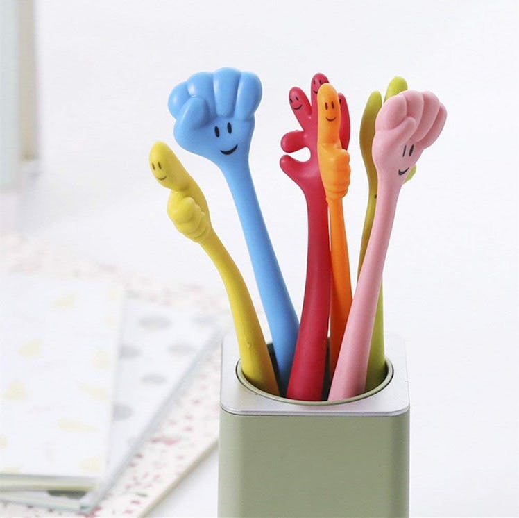 Funny Live Flexible Hand Gesture Pens (6-Pack)