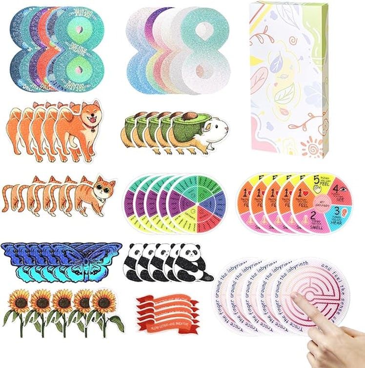 Ainrvteers Calm Stickers for Anxiety (64 Pieces)