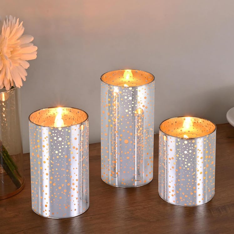 M Mirrowing Glass Flameless LED Candles (3-Pack)