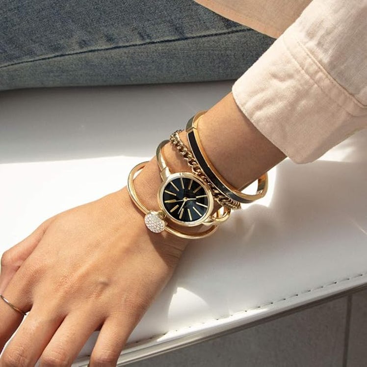 Anne Klein Bangle Watch & Bracelet Set