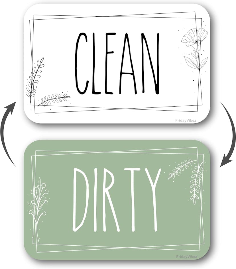 FridayVibez Double-Sided Clean & Dirty Dishwasher Magnet