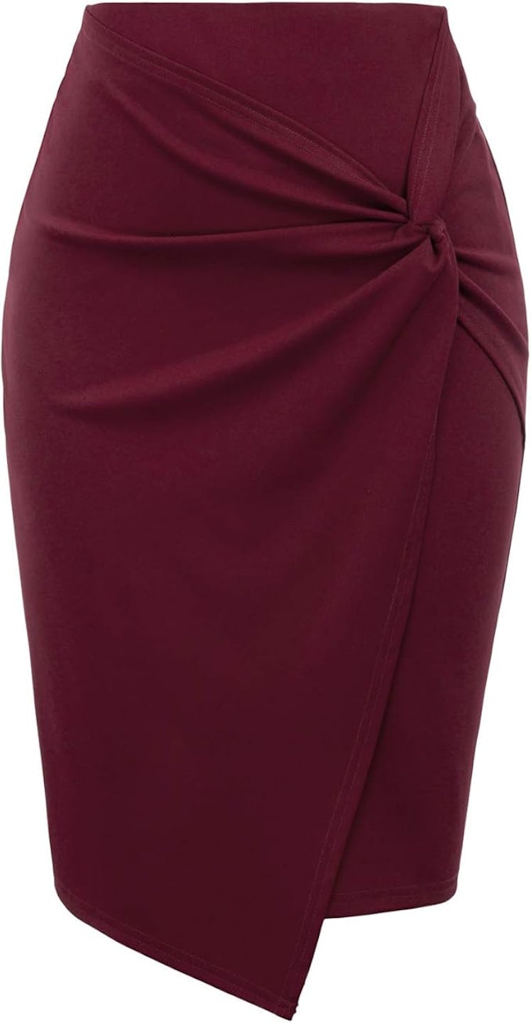 Kate Kasin Wrap Front Pencil Skirt