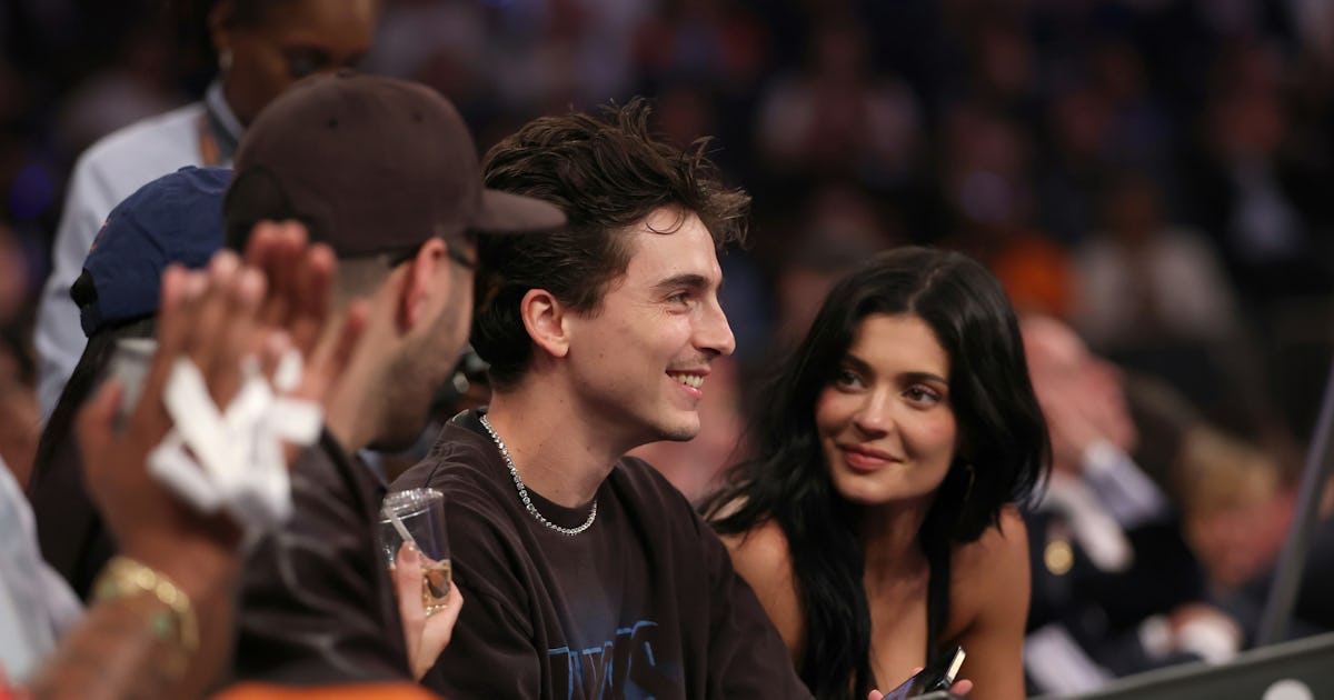 Kylie Jenner & Timothée Chalamet Couple Up Court-Side at the New York Knicks Game