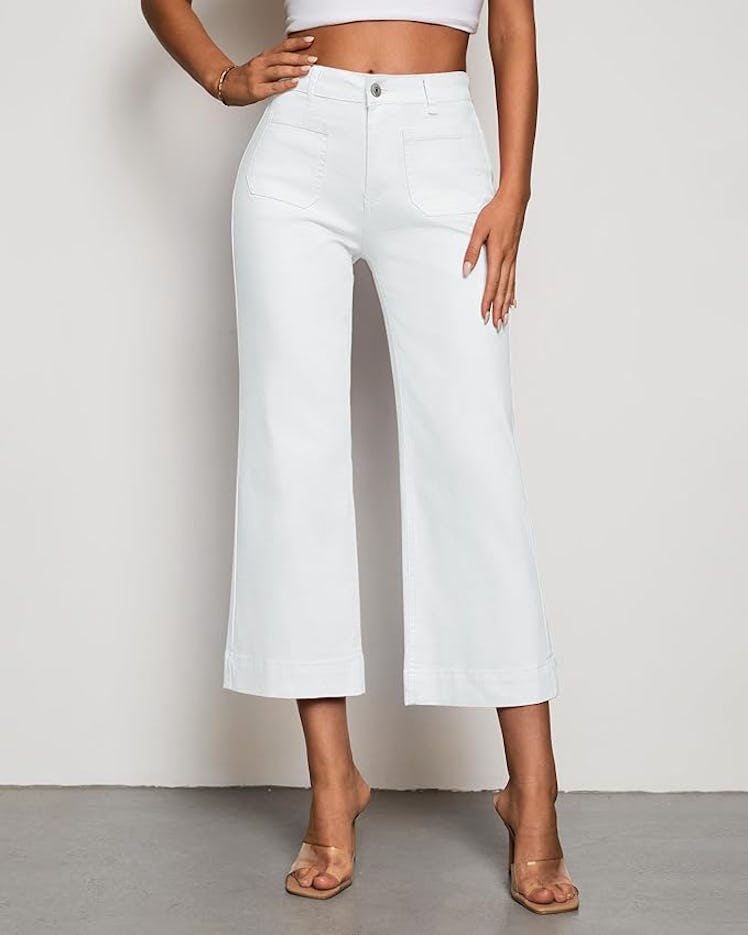 LookbookStore Wide Leg Cropped Jeans
