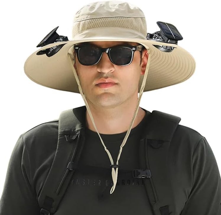 Xakava Wide-Brim Sun Hat With 2 Solar Fans