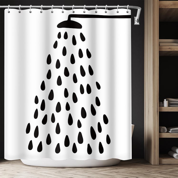 RiePoiia Water Drop Shower Curtain