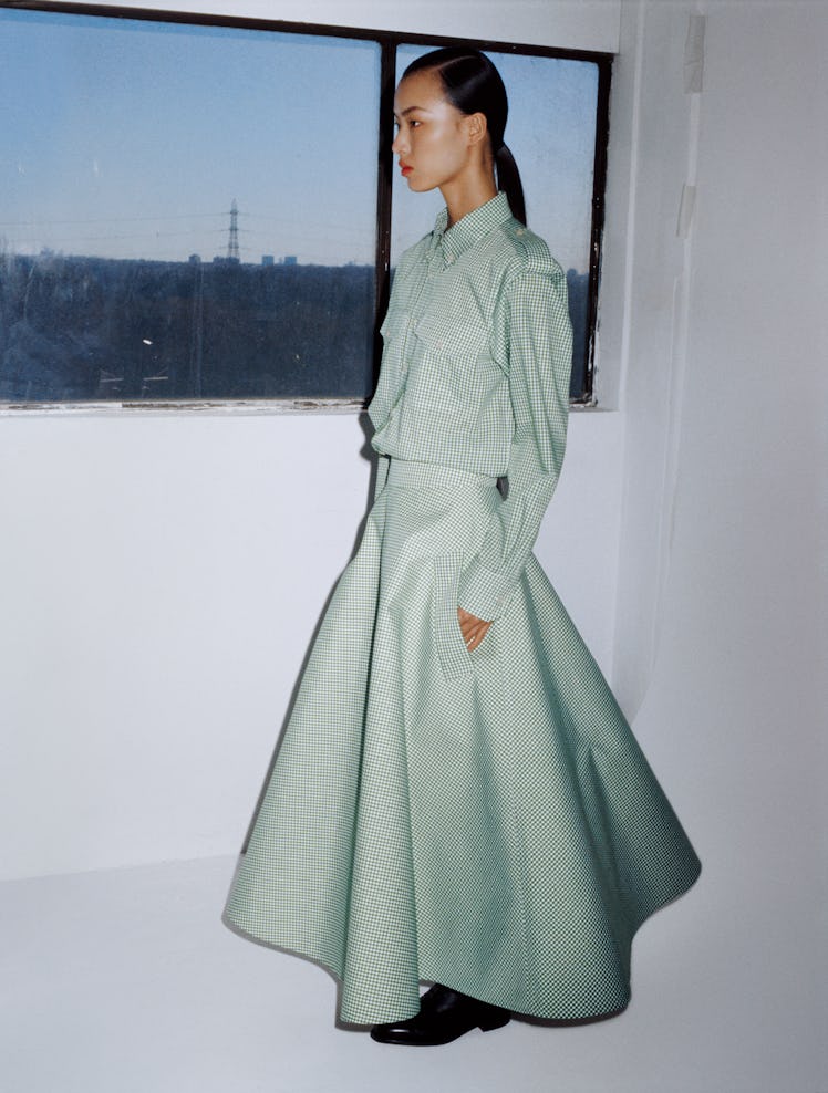 Model Linna Shi. All models wear Aletta clothing and Grenson shoes (throughout).