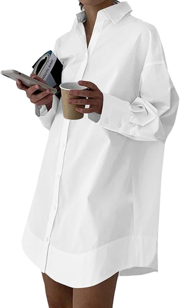 LYANER Button Down Shirt Dress